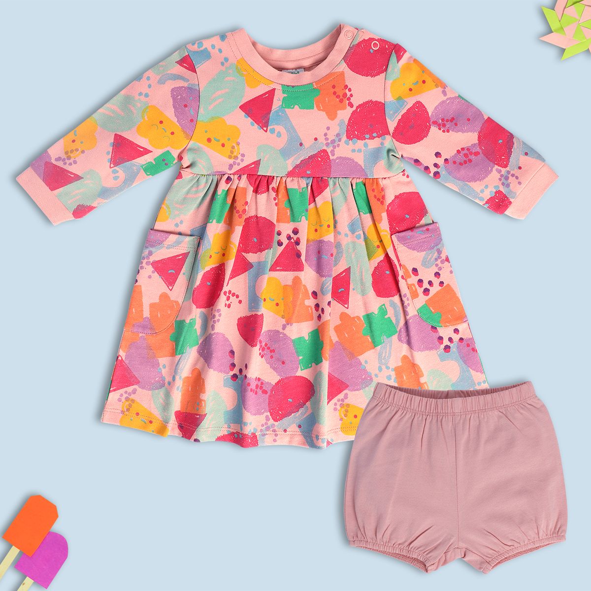 Girls Pink Pack Of 2 Dress