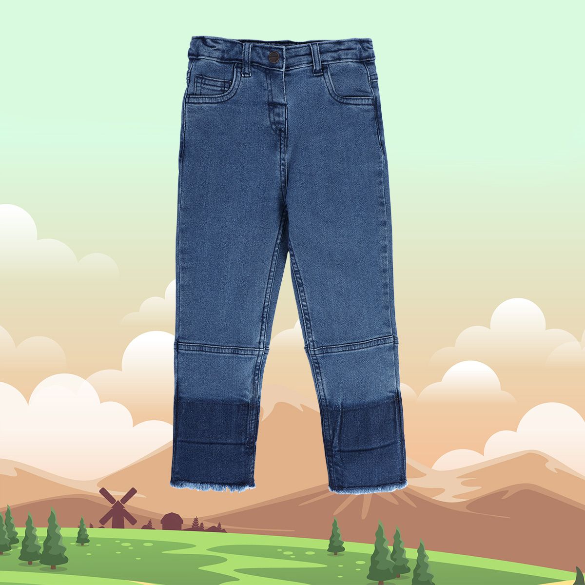 Girls Blue Pack Of 1 Denim Pant