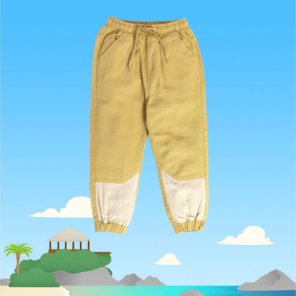 Boys Beige Pack Of 1 Woven Pant