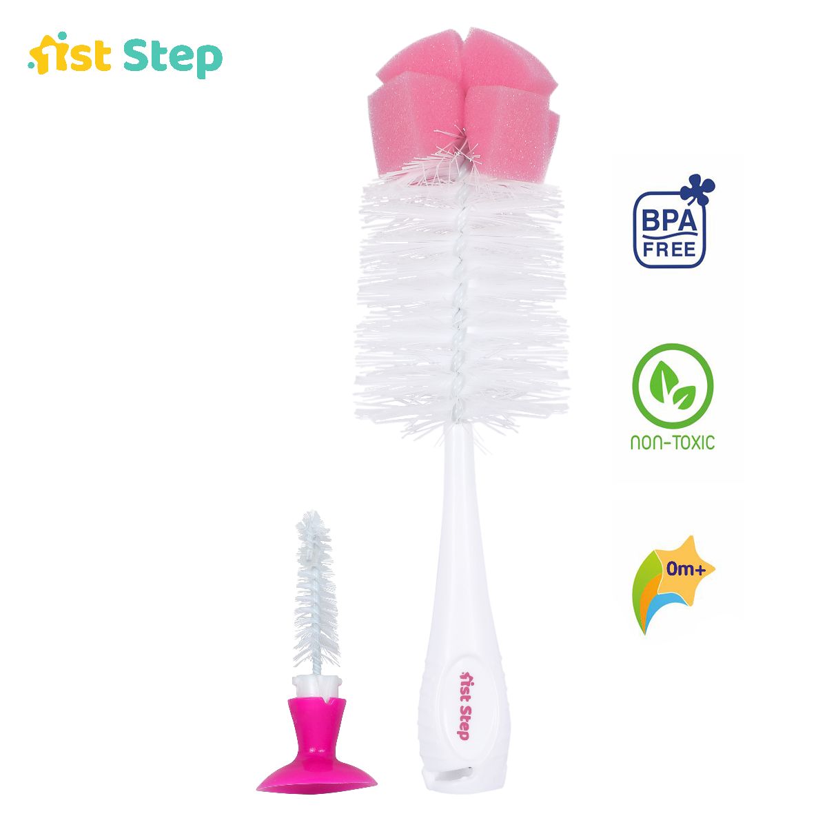 1st Step 2 in 1 Bottle & Nipple Cleaning Brush - Blue