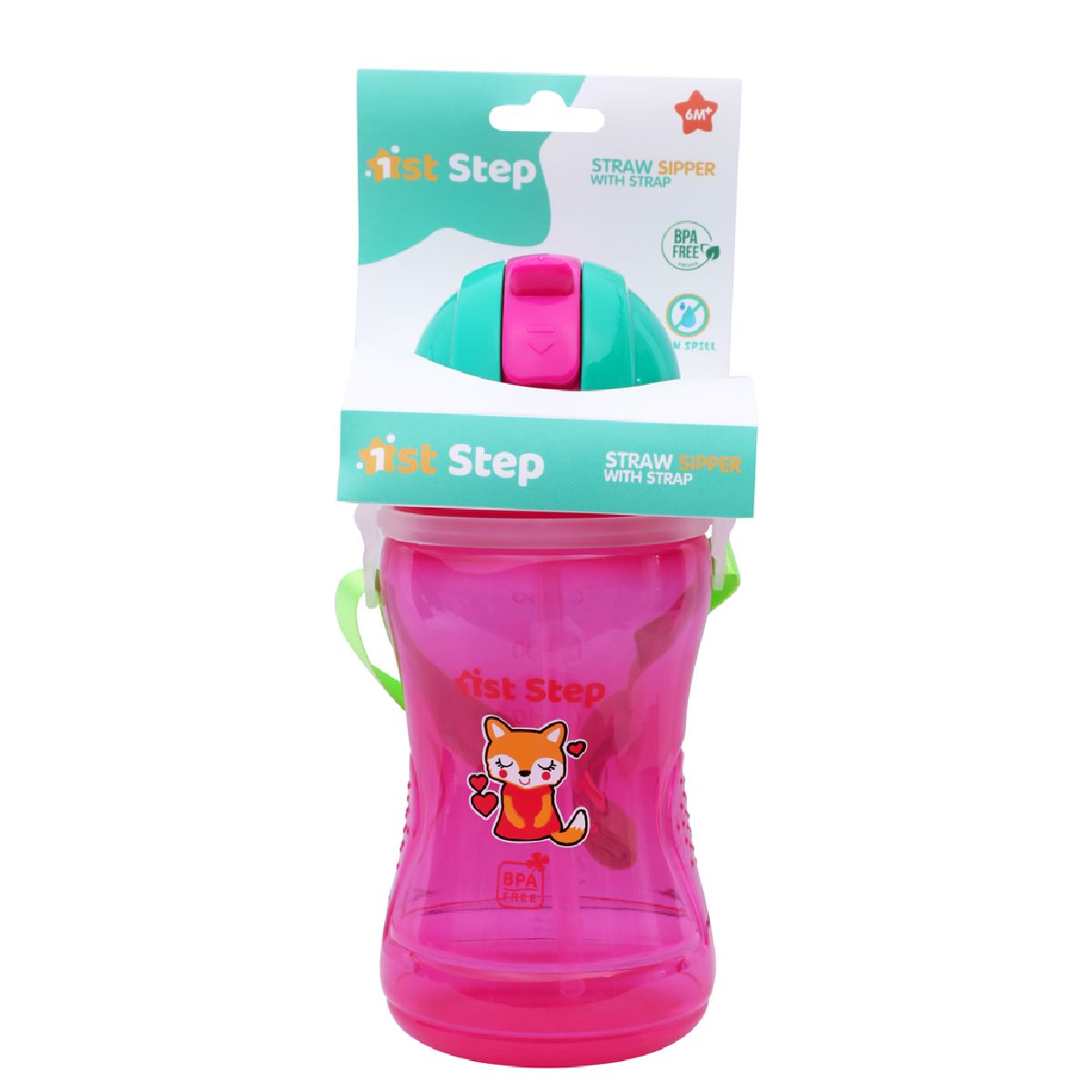 1st Step Baby Sipper Cup with Straps Pink - 360 ml