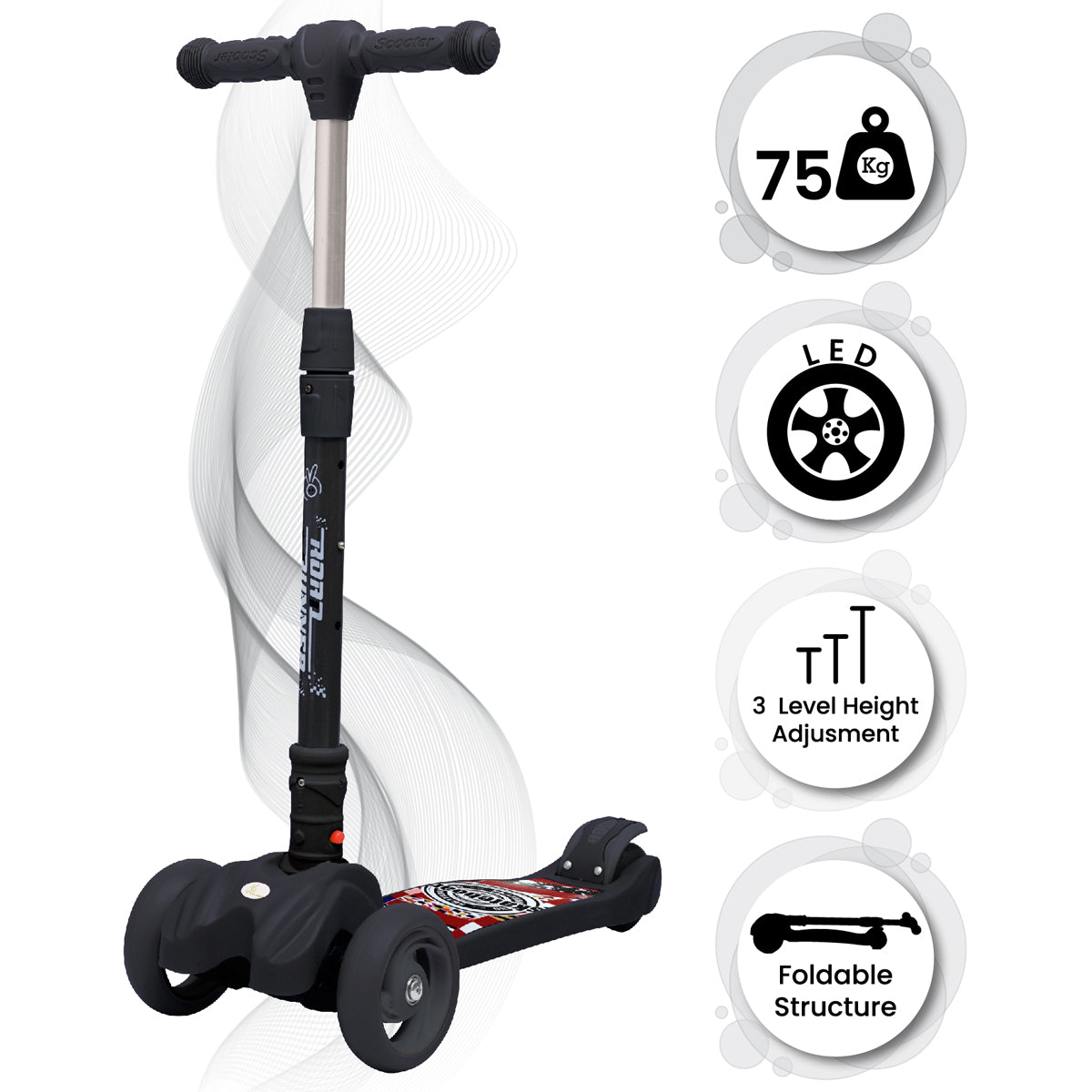 Road Runner The Smart And Smooth Kids Scooter Black –