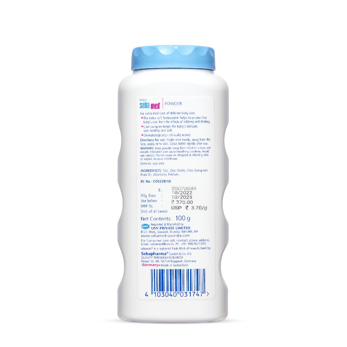 Sebamed Baby Powder With Olive Oil- 100 Gms