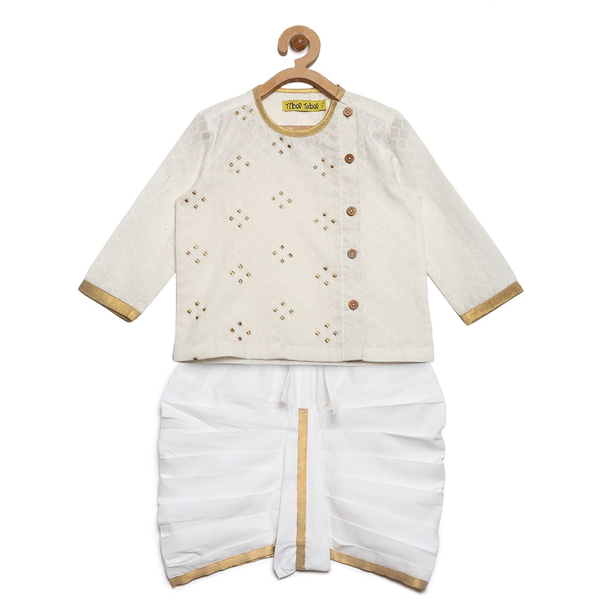 Tiber Taber Baby White Zz Dhoti Kurta