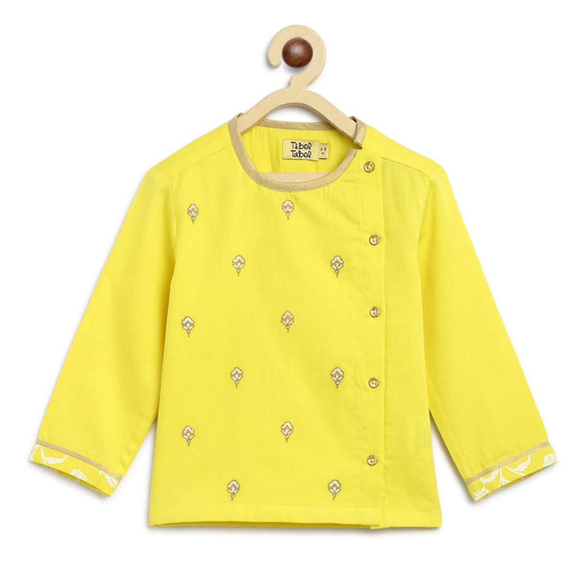 Tiber Taber Baby Sadabahar Buti Dhoti Set - Yellow