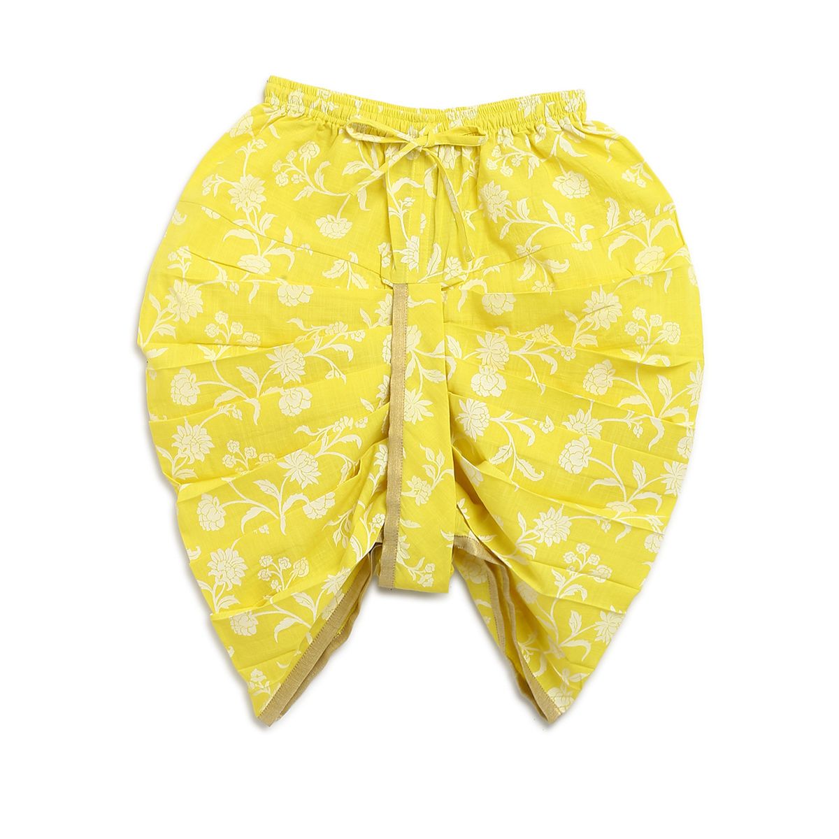 Tiber Taber Baby Sadabahar Buti Dhoti Set - Yellow