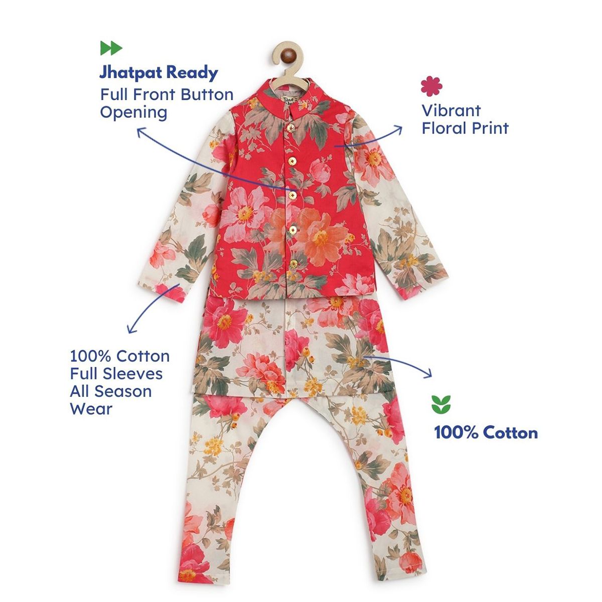 Tiber Taber Floral Fiesta Bundi Set - Cream