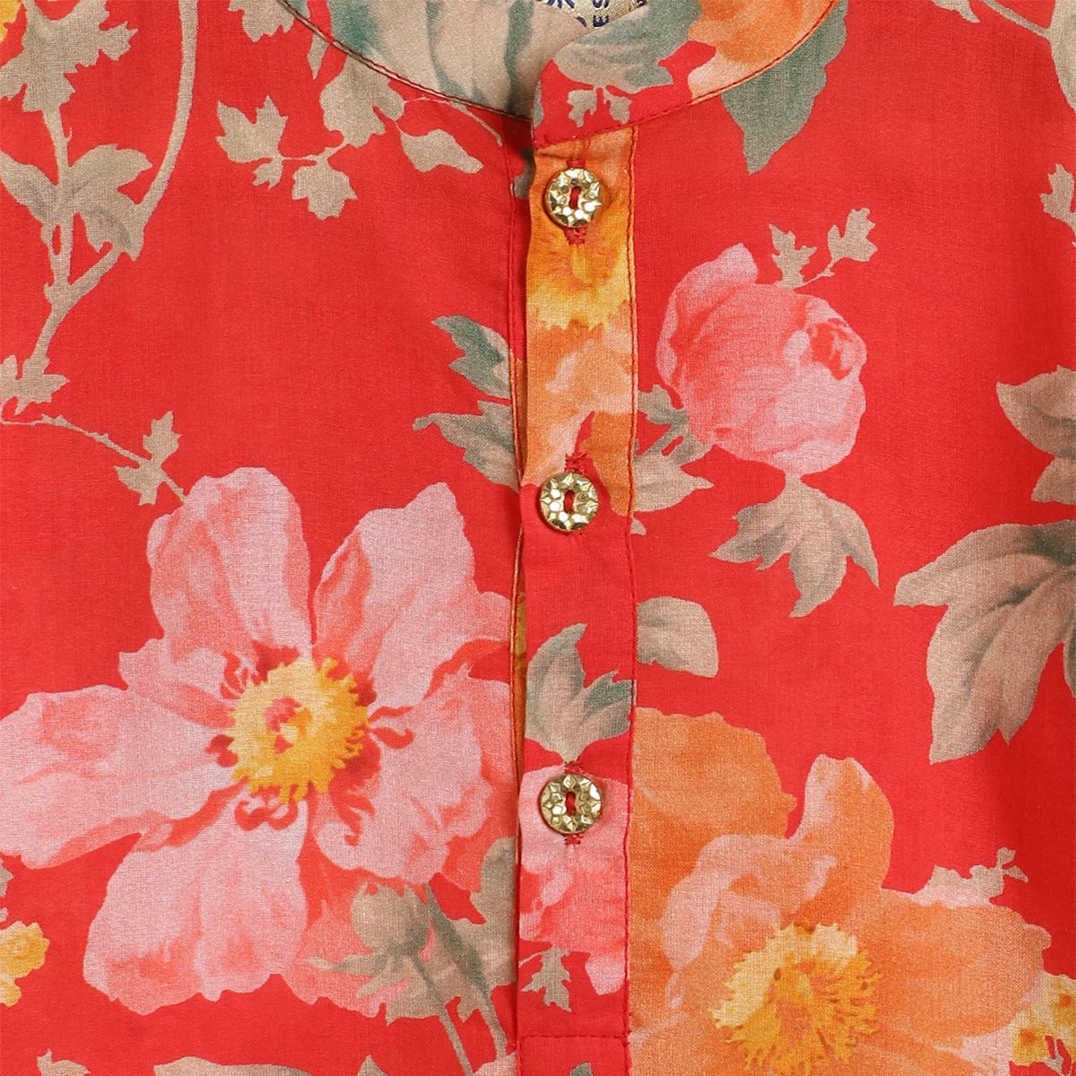 Tiber Taber Budding Hero Kurta Pyjama Set - Red