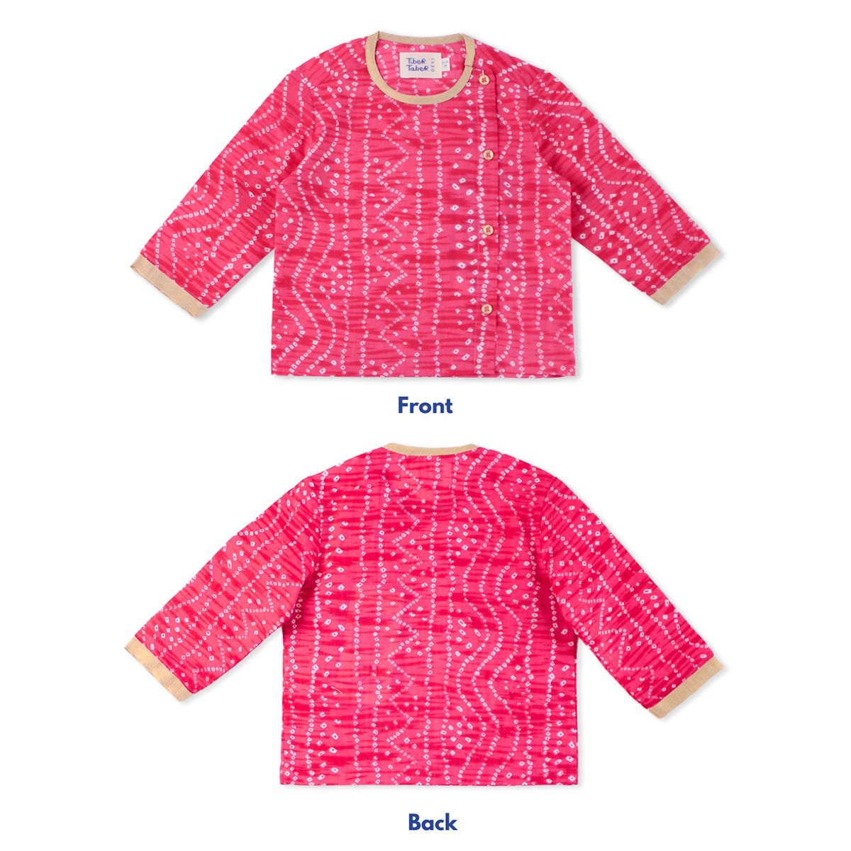 Tiber Taber Bandhani Pink Prince Dhoti Set