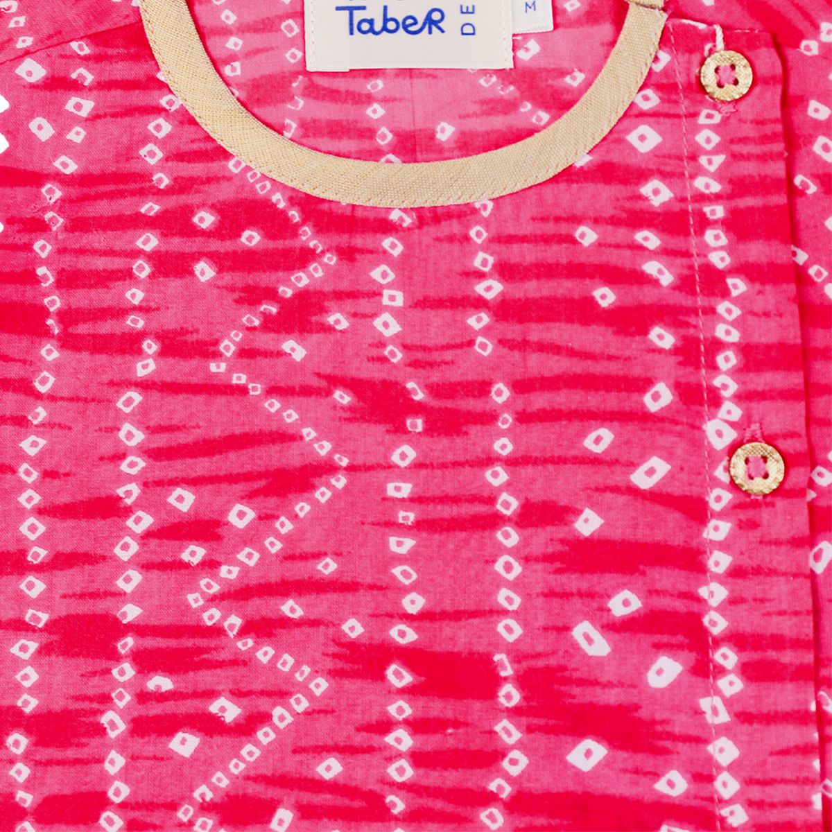 Tiber Taber Bandhani Pink Prince Dhoti Set