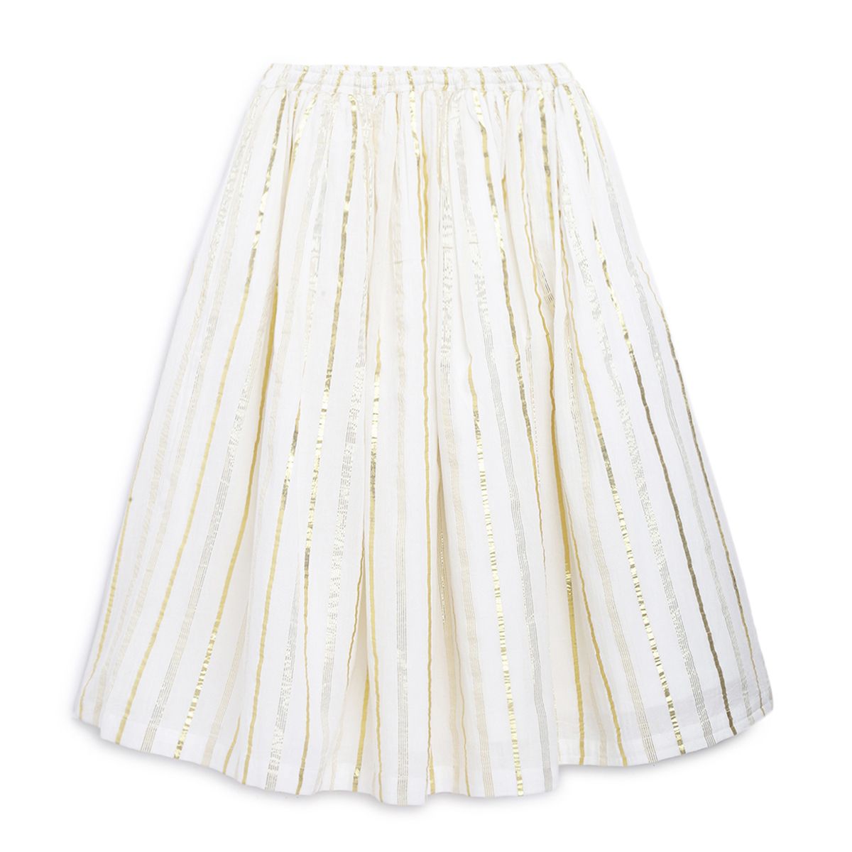 Tiber Taber Girl Golden Hearts Lehenga Choli Set-White