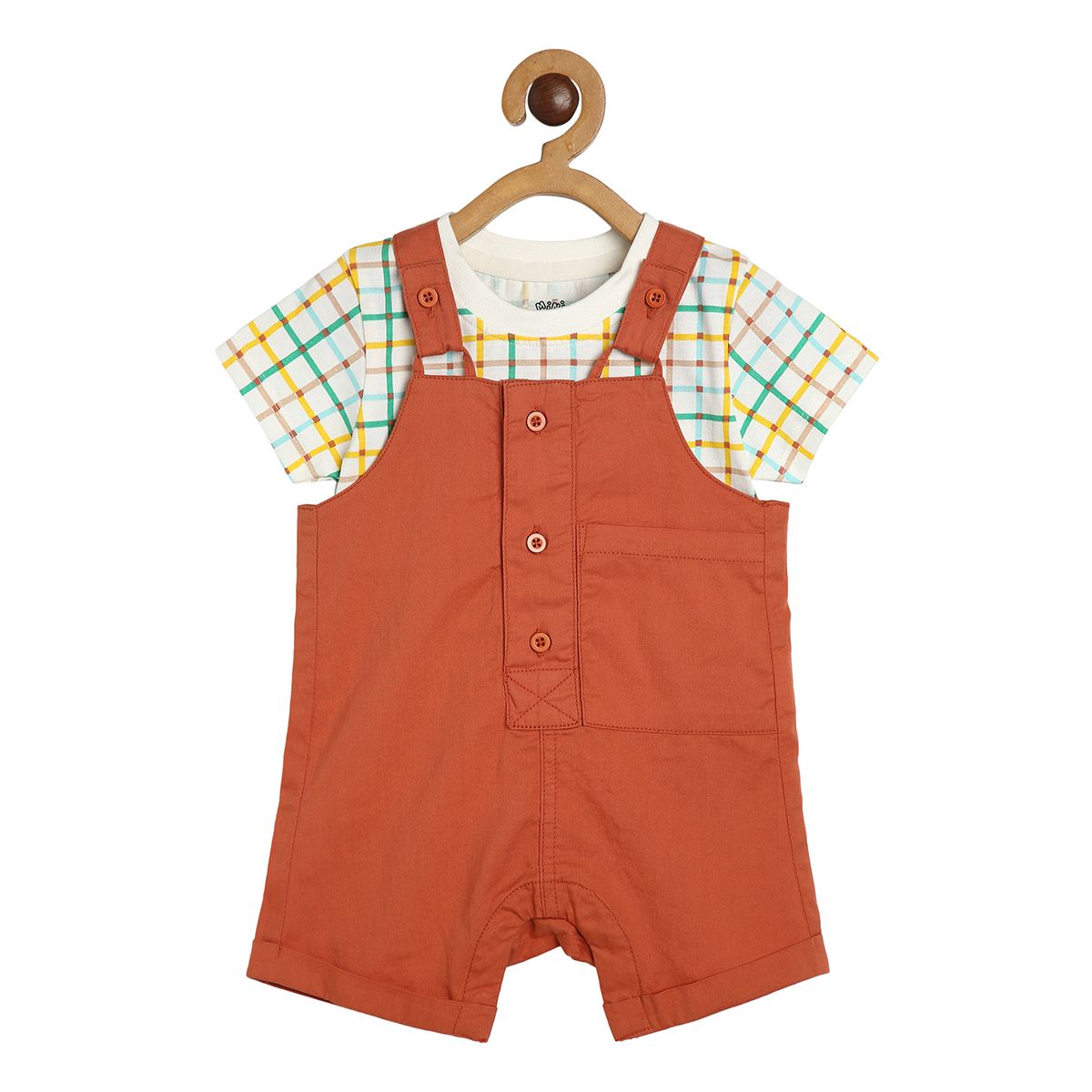 Boys Multicolor Pack Of 2 Dungaree Set