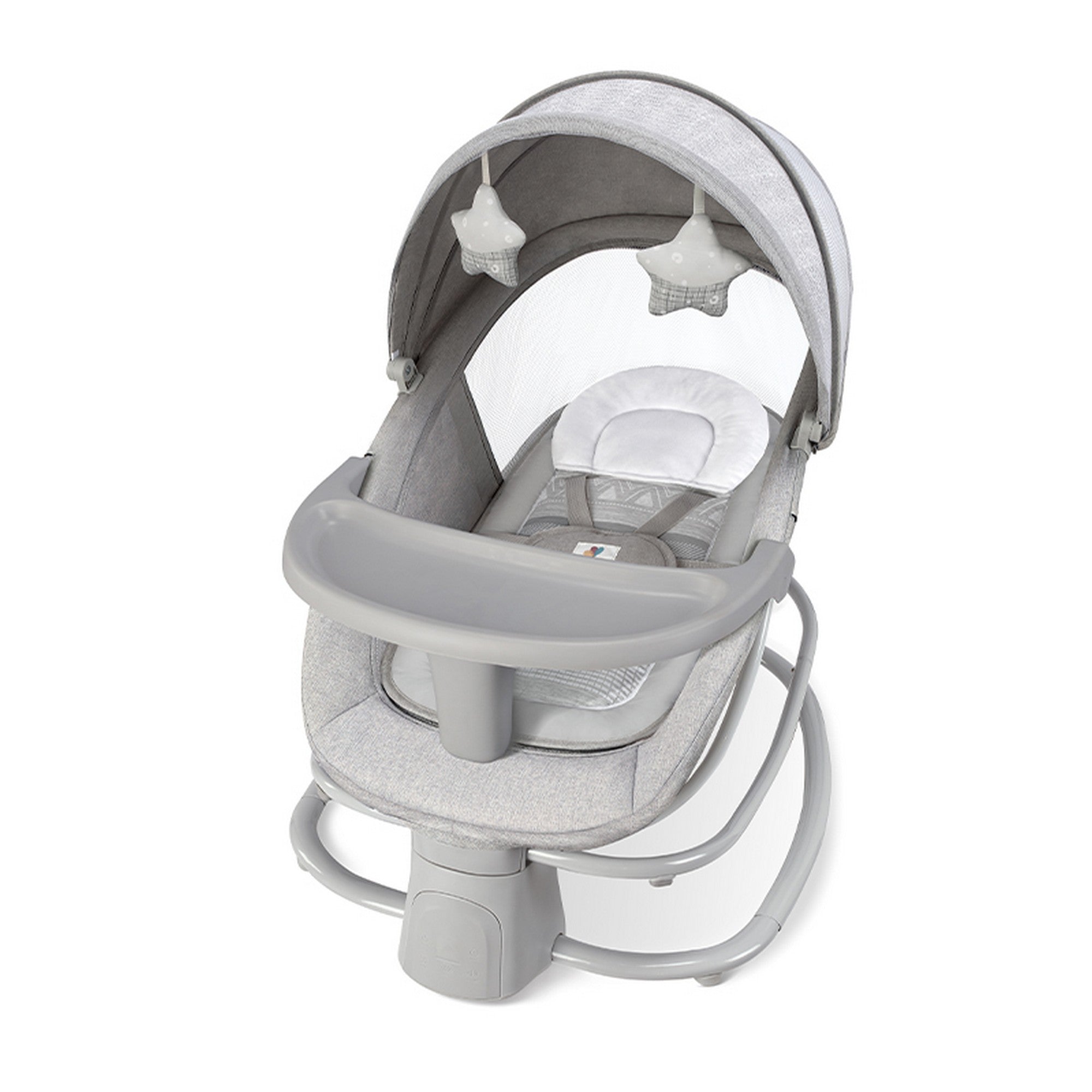 Mastela Grey Electric Baby Rocker and Bouncer with Music, Mosquito Net and Canopy for Infants