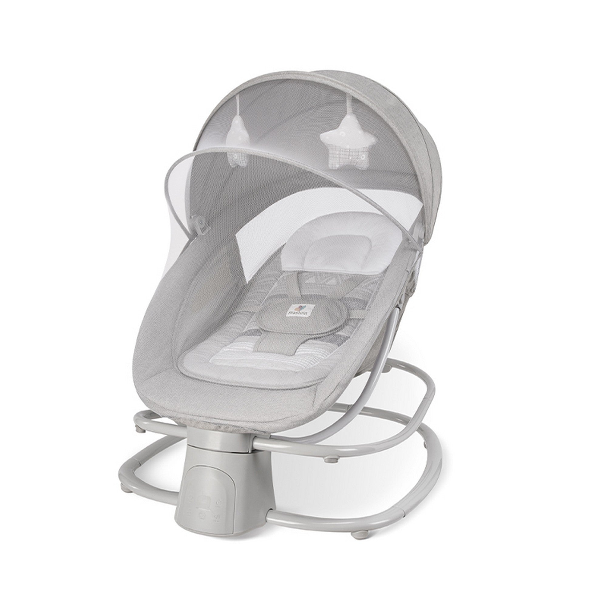 Mastela Grey Electric Baby Rocker and Bouncer with Music, Mosquito Net and Canopy for Infants