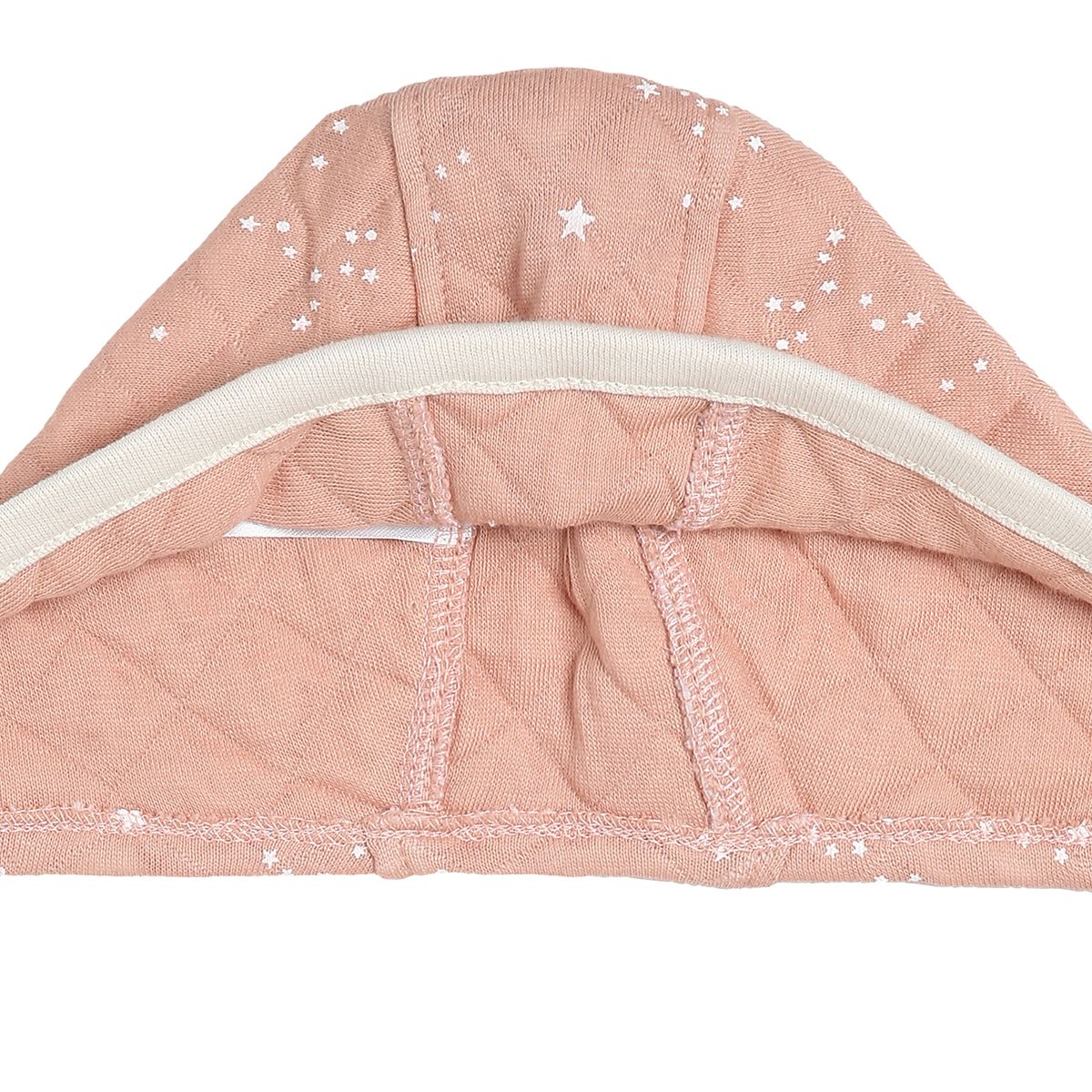 Baby Girls Pink Cotton Star Printed Tie-Up Cap Pack of 2 Soft and Comfortable Everyday Wear