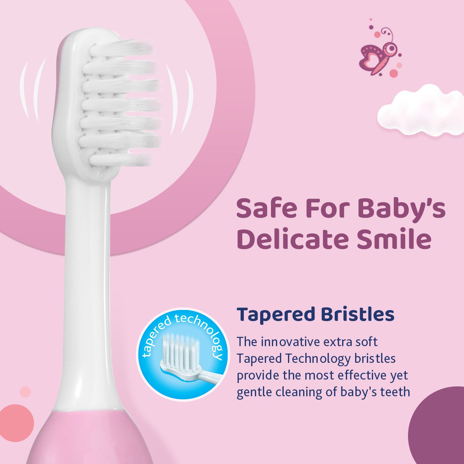Chicco Toothbrush Pink 6M-36M In