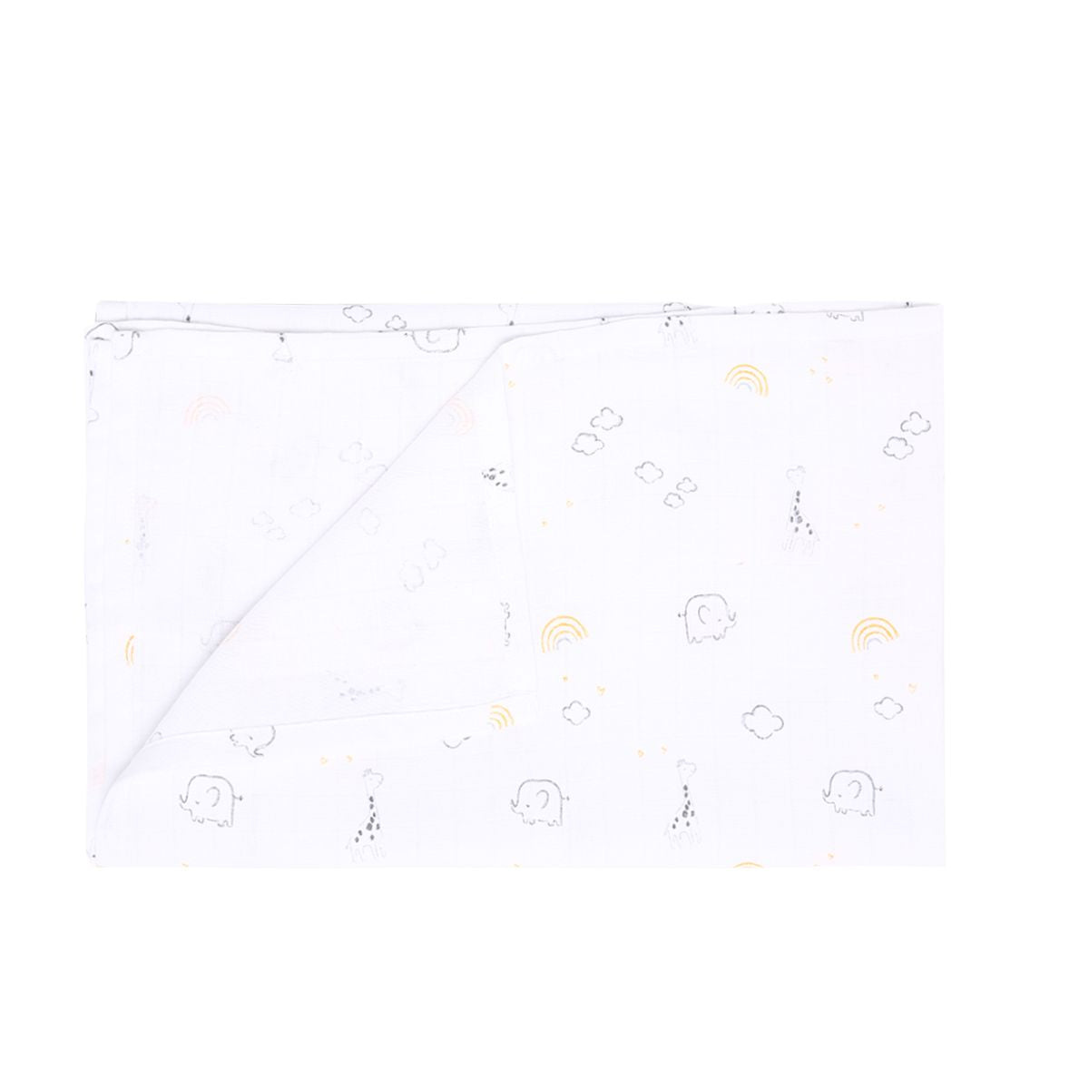 Baby Unisex White and Blue Cotton Muslin Printed Swaddle Wraps Pack of 2 Soft and Breathable Everyday Essentials