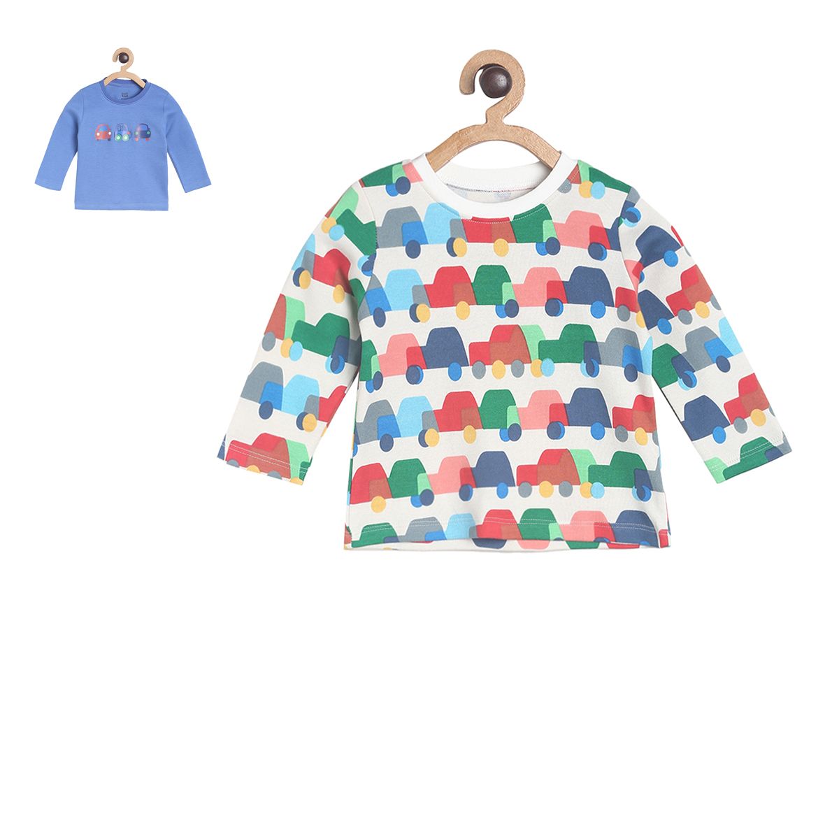 Pack of 2 t-shirt - white & blue for 0-3 Months