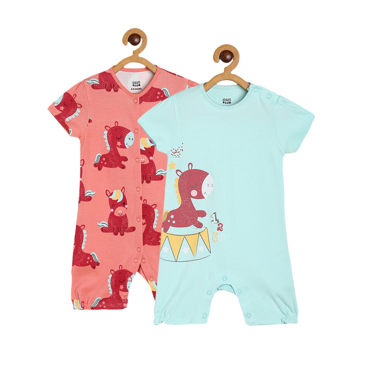 Girls Multicolor Pack Of 2 Romper