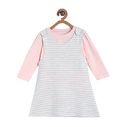 Pack of 2 pinny set - baby pink & light grey for 3-6 Months