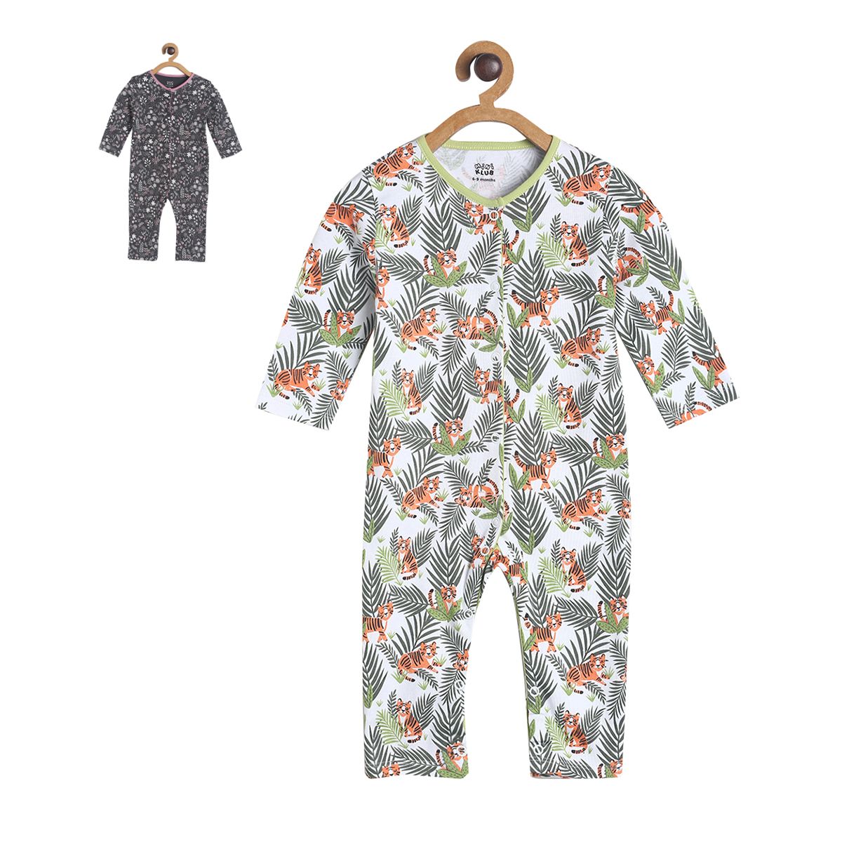 Pack of 2 romper - white & grey for New Born