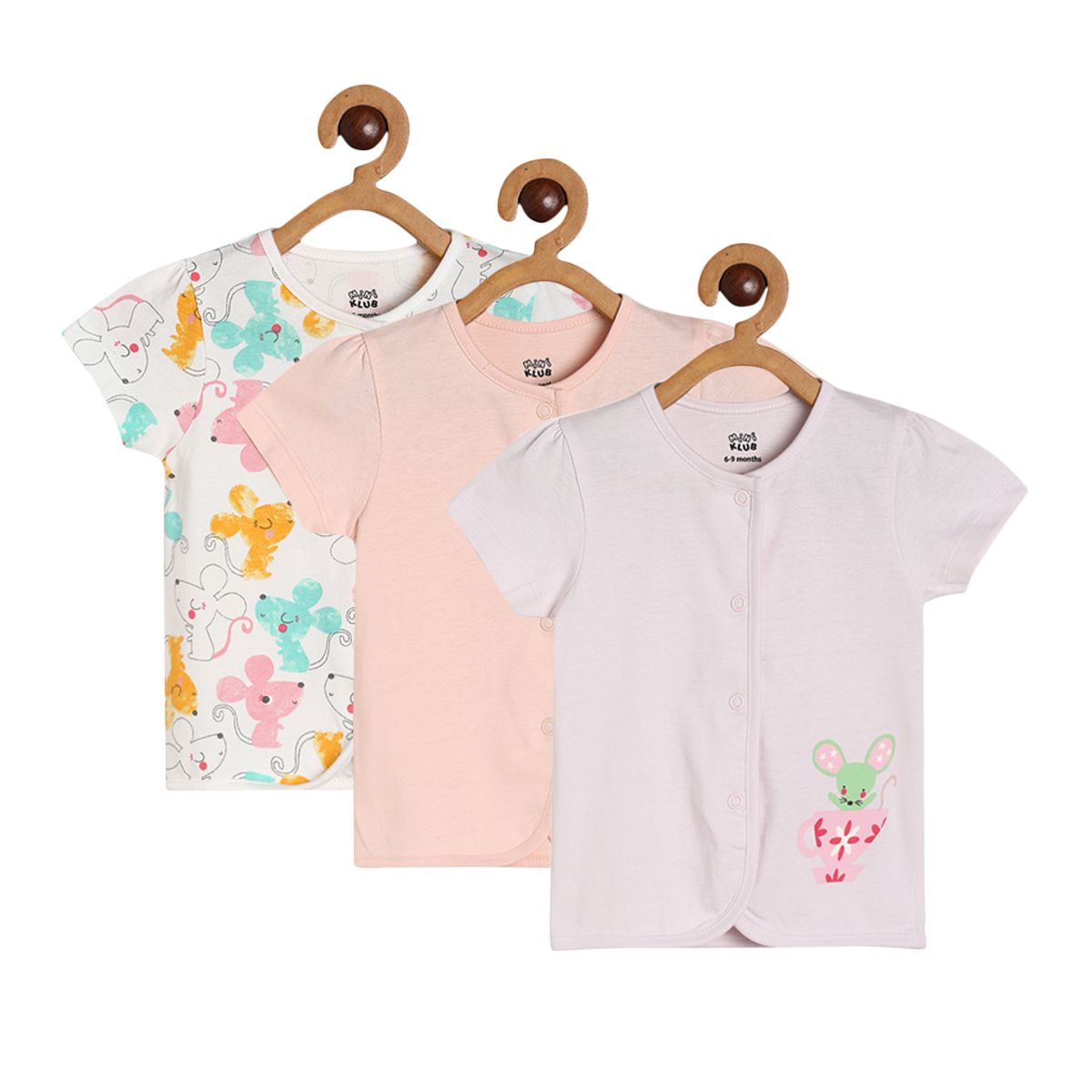 Girls Multicolor Pack Of 3 Front Open Vest