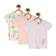 Girls Multicolor Pack Of 3 Front Open Vest
