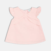 Girls Pink Cap Sleeve Woven Top