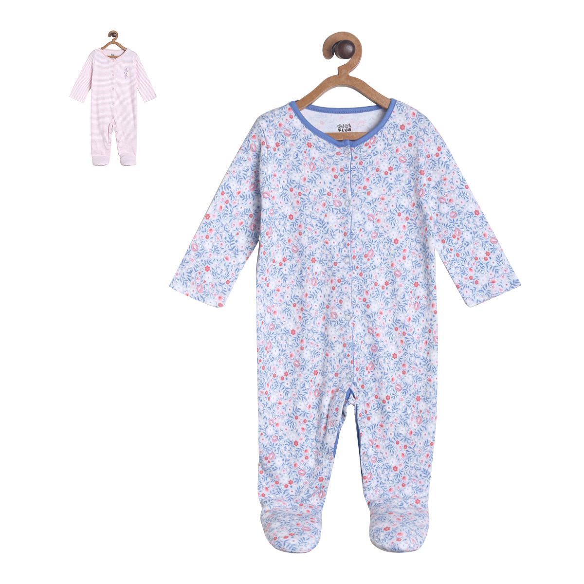 Pack of 2 sleepsuit - light blue for New Born