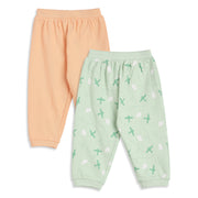 Baby Boys Mint and Peach Knit Bottoms Pack of 2 Regular Fit Casual Wear