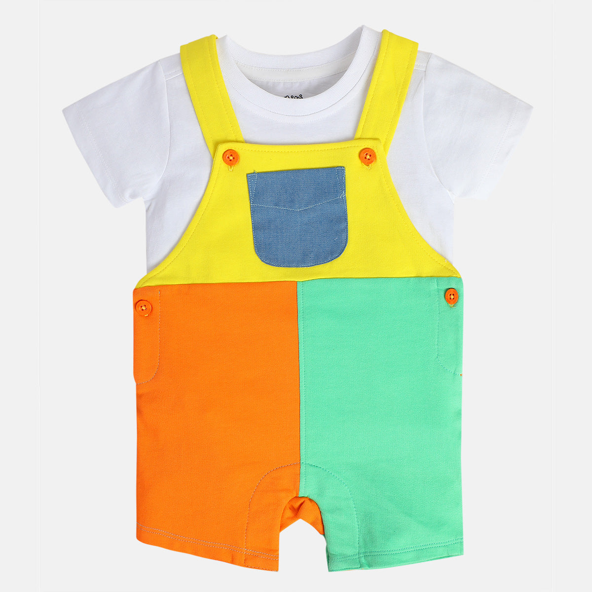 Boys Multicolor Pack Of 2 Dungaree Set