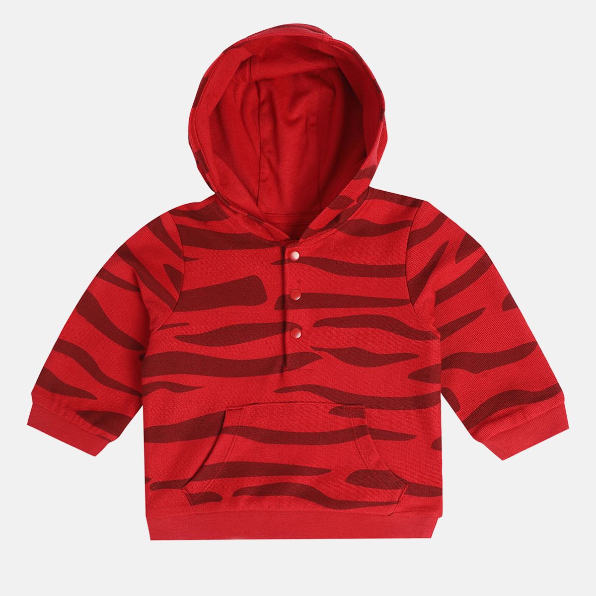 Boys Red Hooded Full Sleeves Sweat Shirt