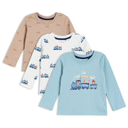 Boys Multi Boat Neck Cap Sleeve T-Shirt