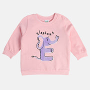 Girls Cotton Full sleeves Animal Printed Sweatshirt - Pink