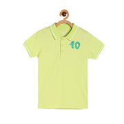 Boys Green Collar Short Sleeve Polo