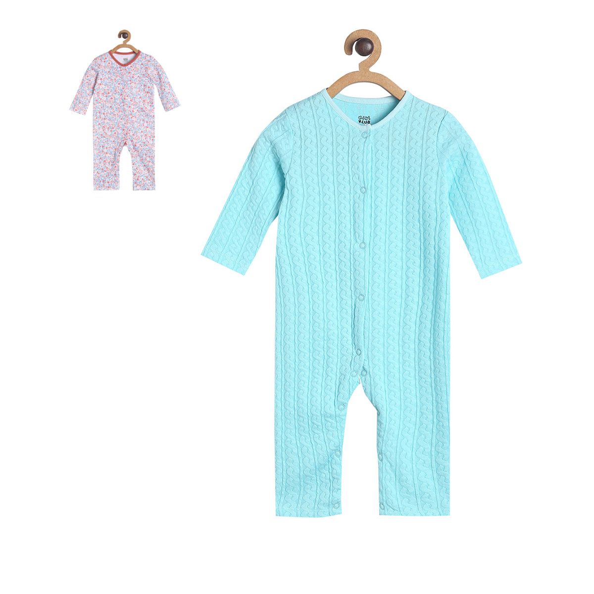 Pack of 2 romper - turquoise blue for New Born