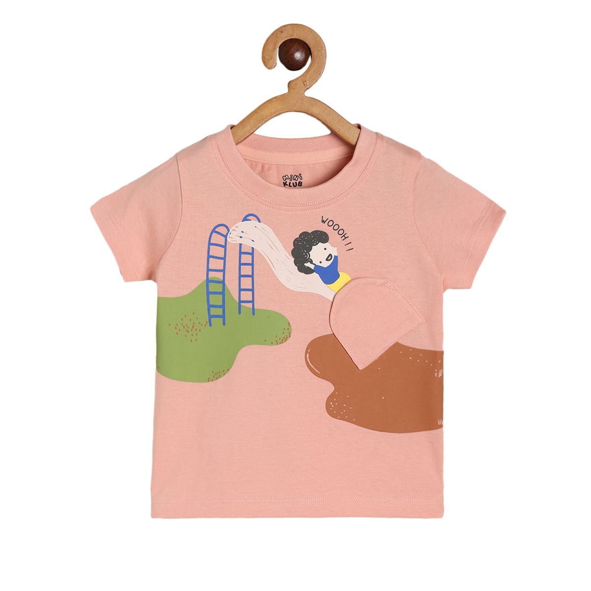 Boys Peach Pack Of 1 T-Shirt