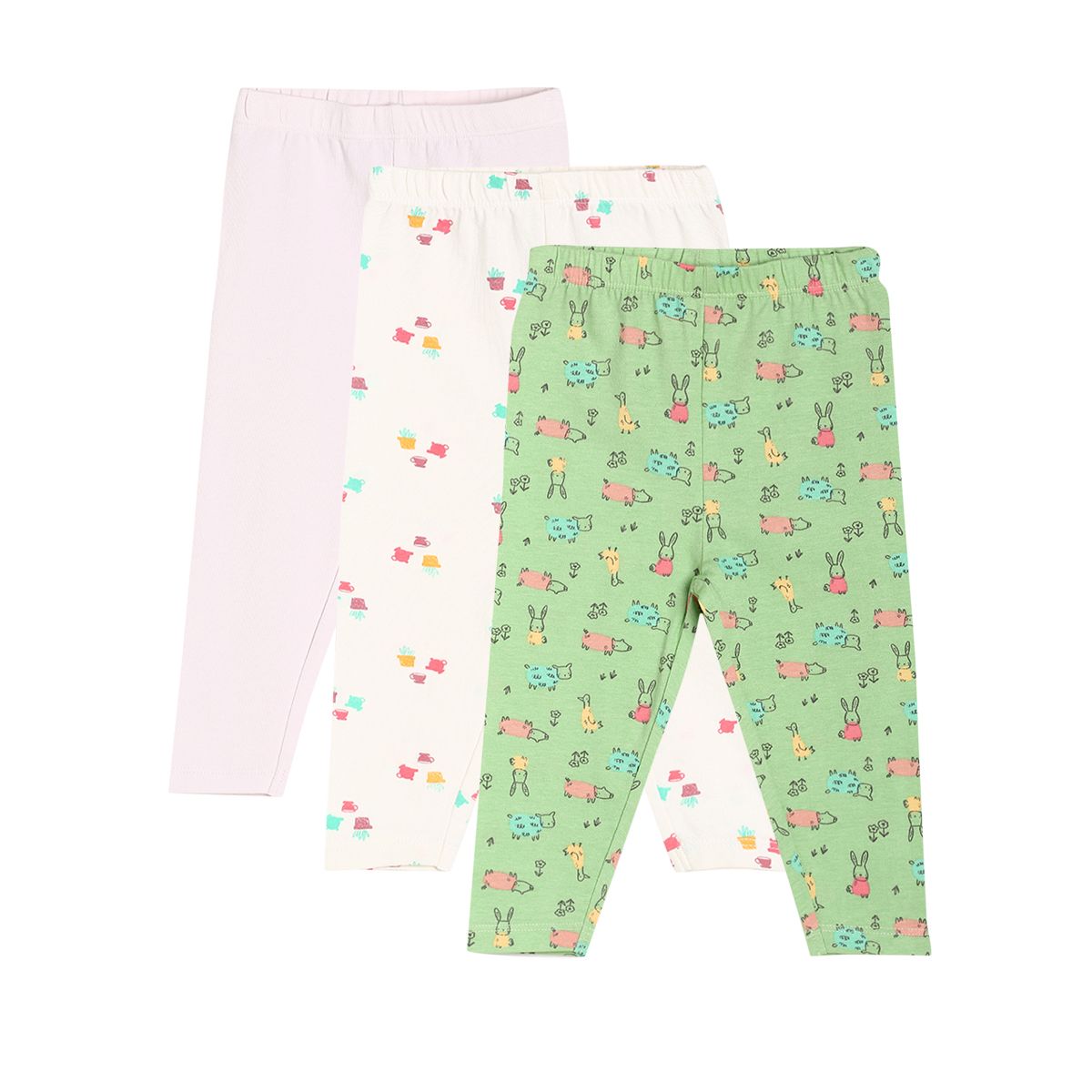 Girls Multicolor Pack Of 3 Legging
