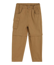 Boys Solid Cargo Pants, Brown