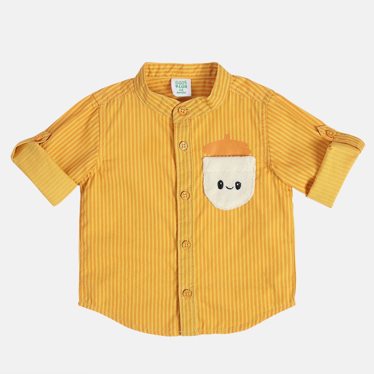 Boys Yellow Collar Full Sleeves Shirt