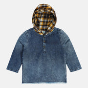 Boys Indigo Hooded Full Sleeves Sweat Shirt