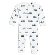 Boys White Boat Neck Cap Sleeve Romper