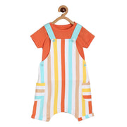 Boys White Dungaree Set