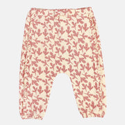 Girls Cotton Floral Printed Knit Bottom - Pink