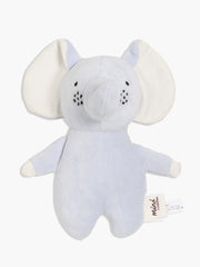 Baby Soft Elephant Plush Toy, Light Blue and White
