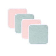 Baby Unisex Pink and Green Cotton Washcloths Pack of 4 Soft and Absorbent Bath Essentials