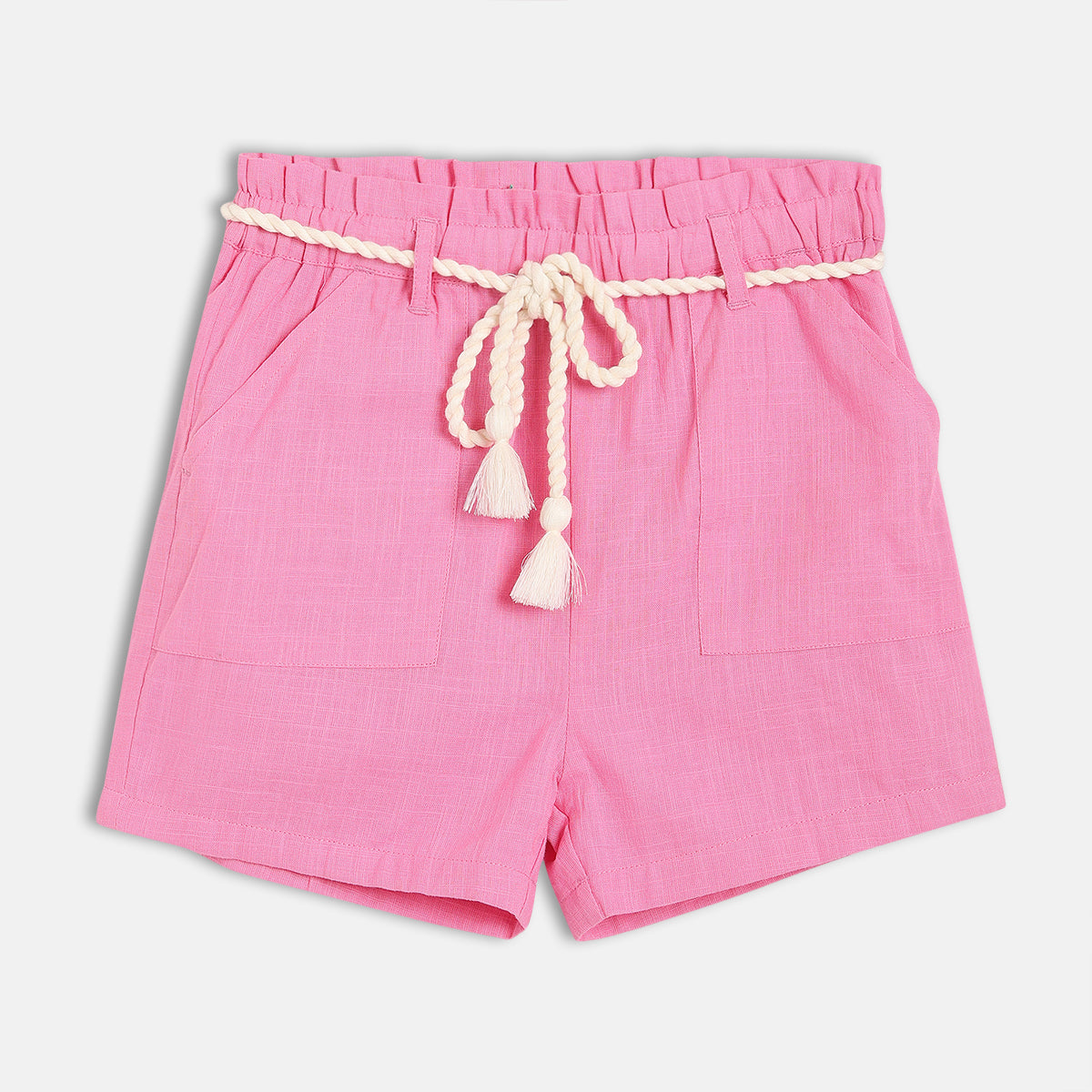 Girls Pink Thigh Length Shorts