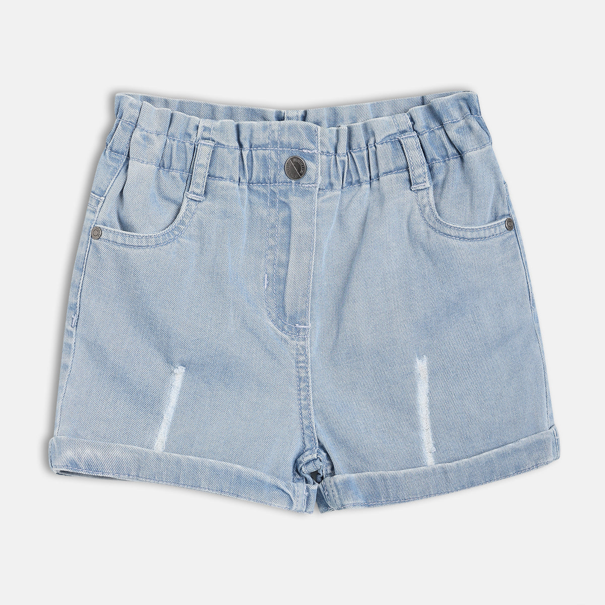 Girls Denim Shorts , Light Blue