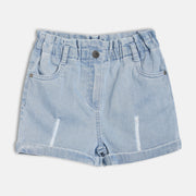 Girls Denim Shorts , Light Blue