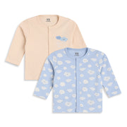Baby Boys Blue and Cream Knit Front Open Vest Pack of 2 Casual Wear